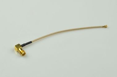 China Hembra del cable SMA del RF de ángulo recto al conector de UFL con el cable coaxial de RG 178 proveedor